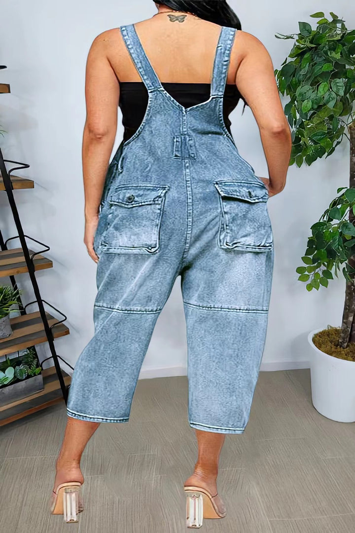 Vintage and Casual Denim Overalls