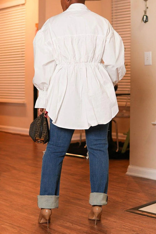 Fashion Denim Patchwork Shirt