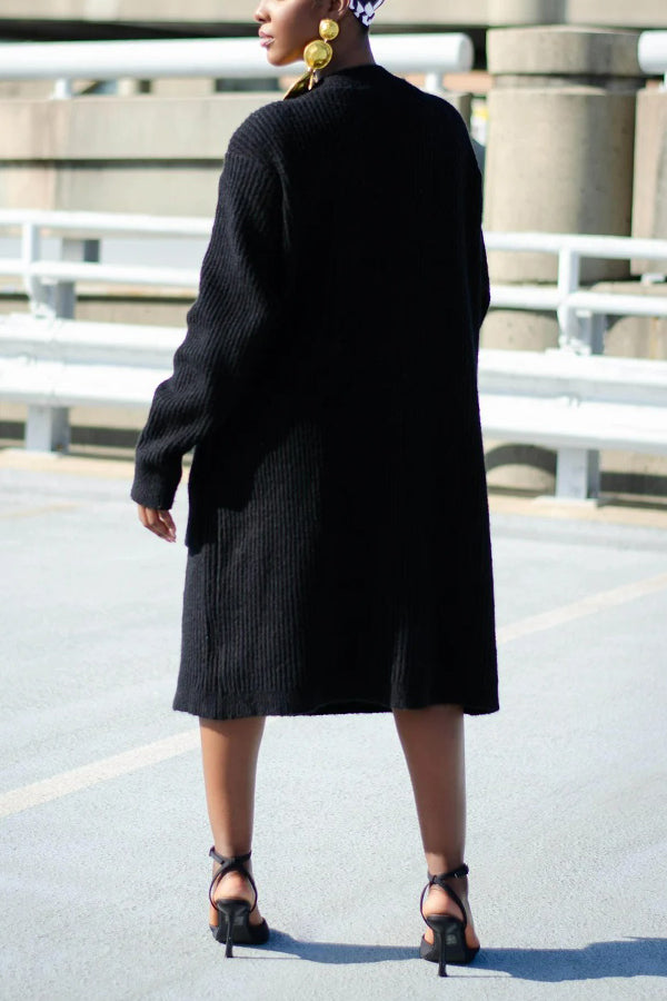 Stylish Double Breasted Sweater Dress