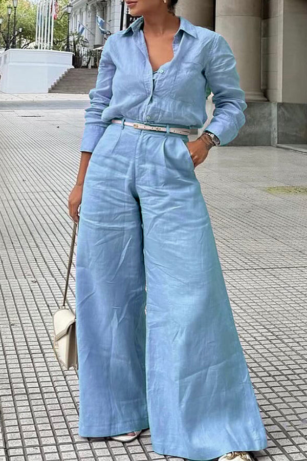 Vintage Patched Pocket Shirt & Pants Set