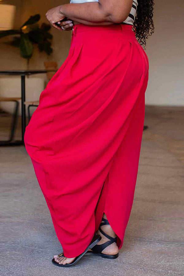 Cozy Pleated High Waist Turnip Pants