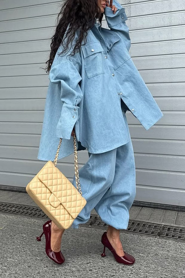 Stylish Double Pocket Denim Jacket & Jeans Set