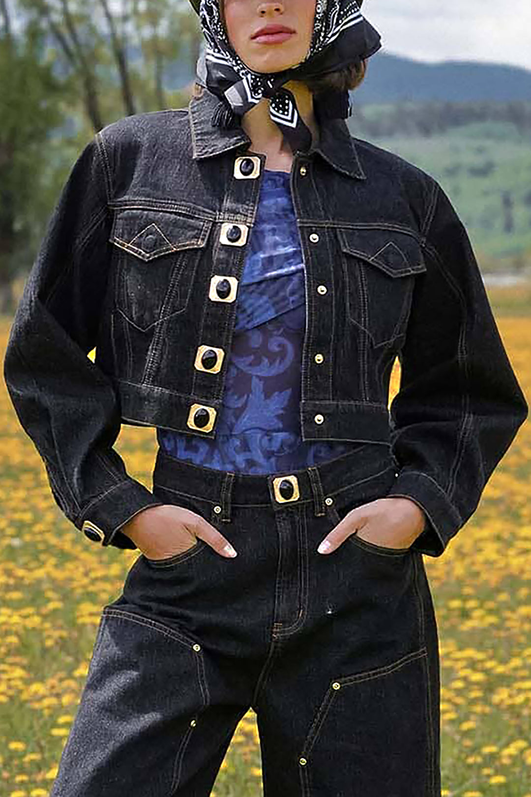 Cool Single Breasted Short Denim Jacket