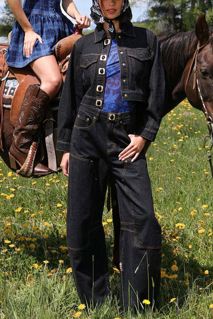 Cool Single Breasted Short Denim Jacket