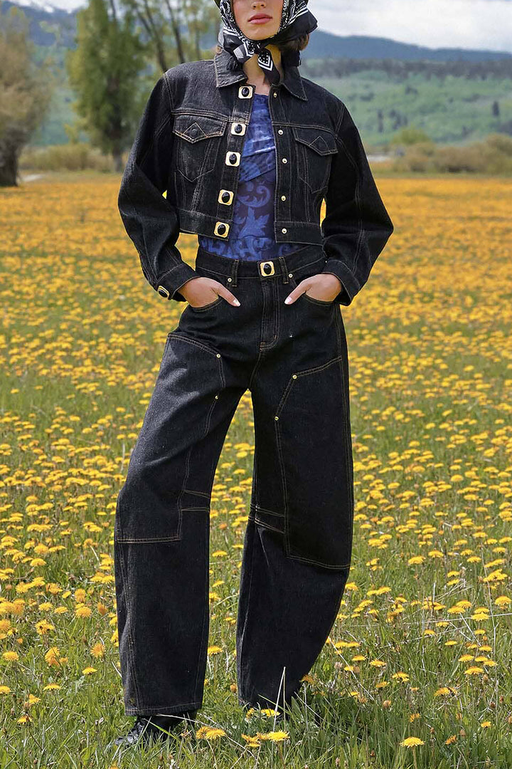 Cool Single Breasted Short Denim Jacket