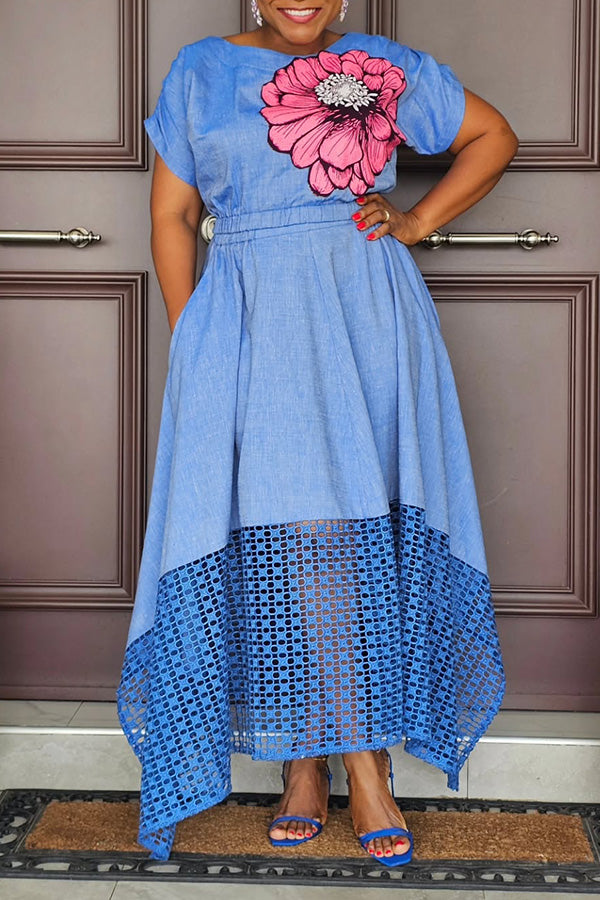 Stylish Floral Print Top & Skirt Set