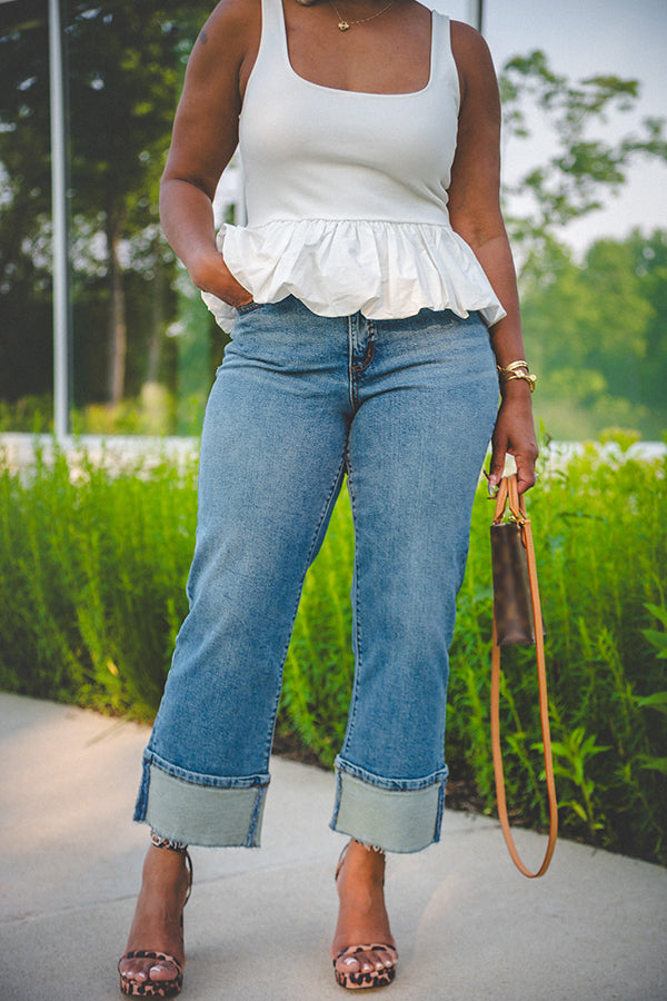Stylish High Waist Straight Jeans