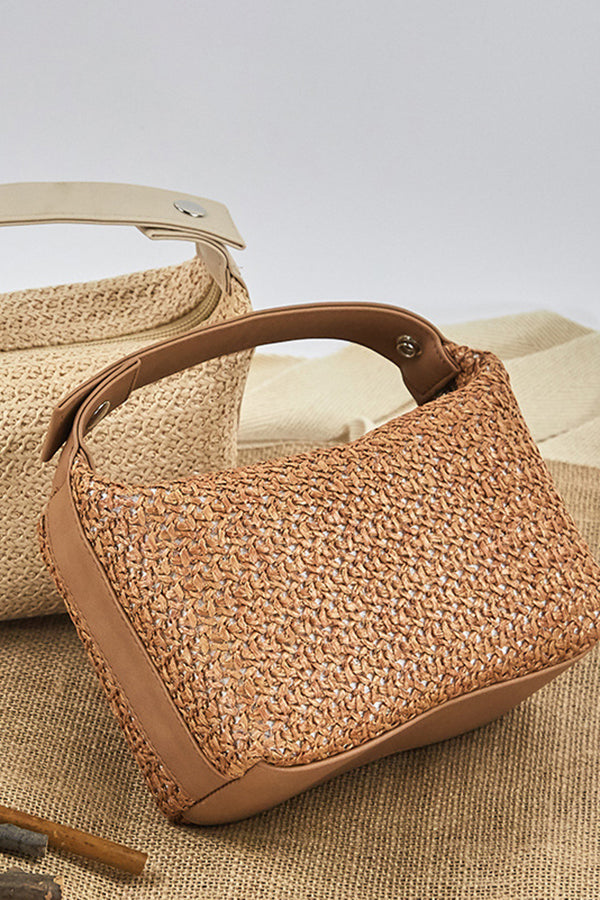 Stylish Grass Weaving Solid Clutch