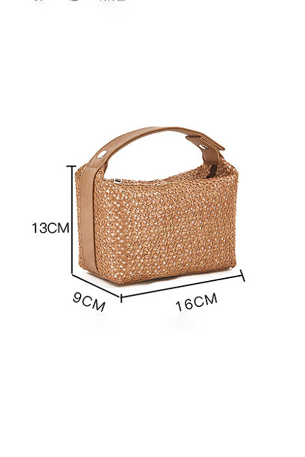 Stylish Grass Weaving Solid Clutch