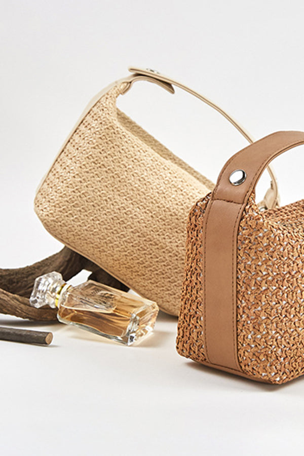 Stylish Grass Weaving Solid Clutch