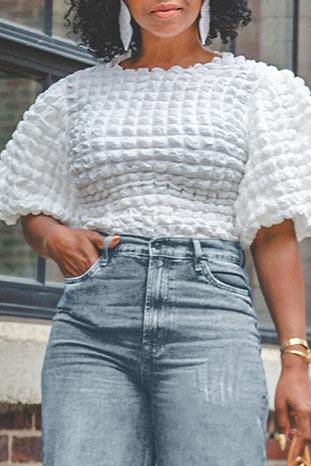 Fashion Bubble Block Texture Top