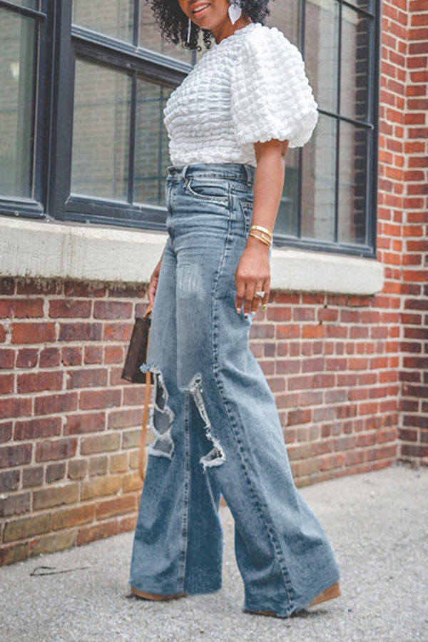 Stylish Distressed High Waisted Jeans