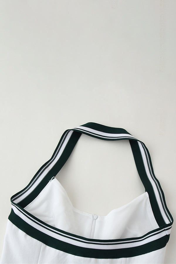 Fashionable Striped Ribbed Halter Vest*