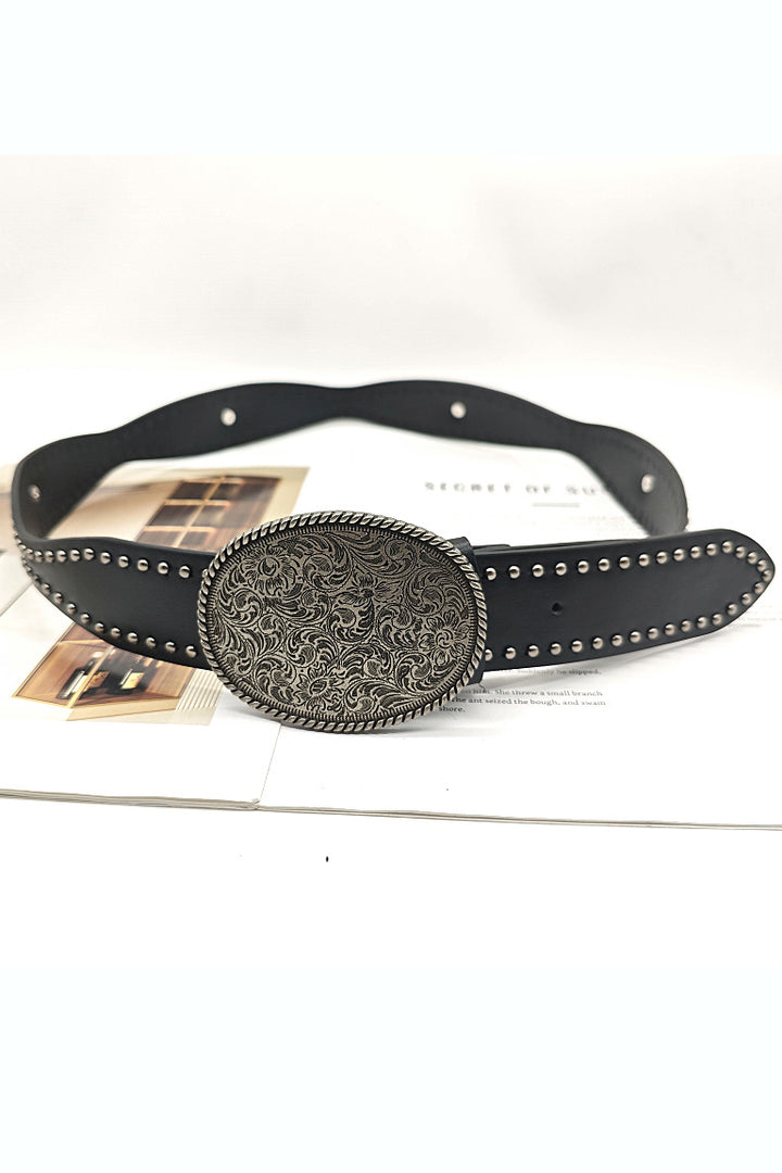 Western Style Arabesque Design Rivet Belt*