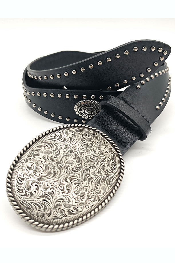 Western Style Arabesque Design Rivet Belt*