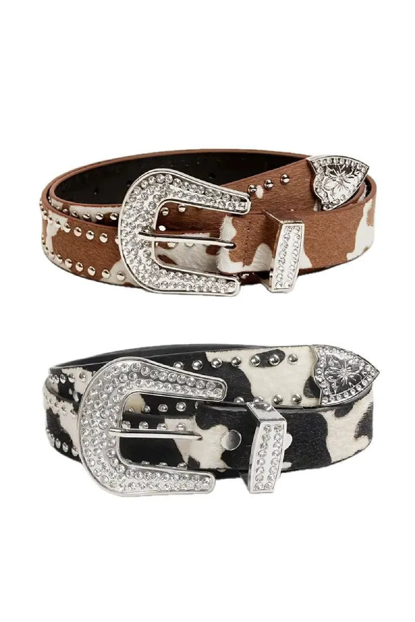 Western Cow Pattern Brick Belt*