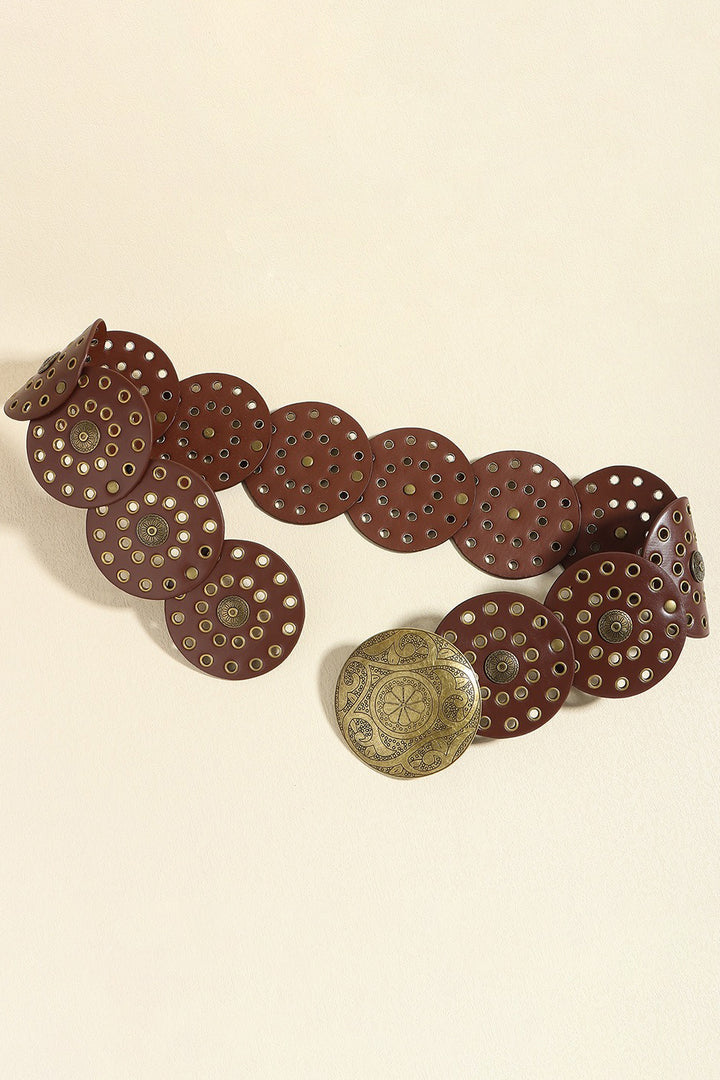 Western Style Eyelet Metal Pattern Belt*
