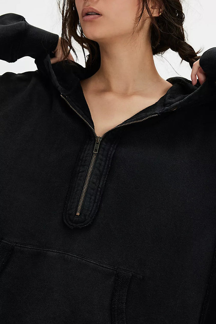 Casual Loose High Low Hem Hoodie*