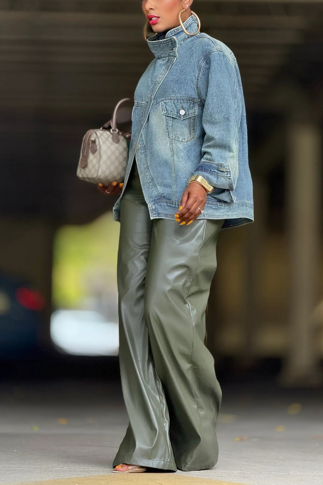 Fashion Asymmetric Washed Denim Jacket*