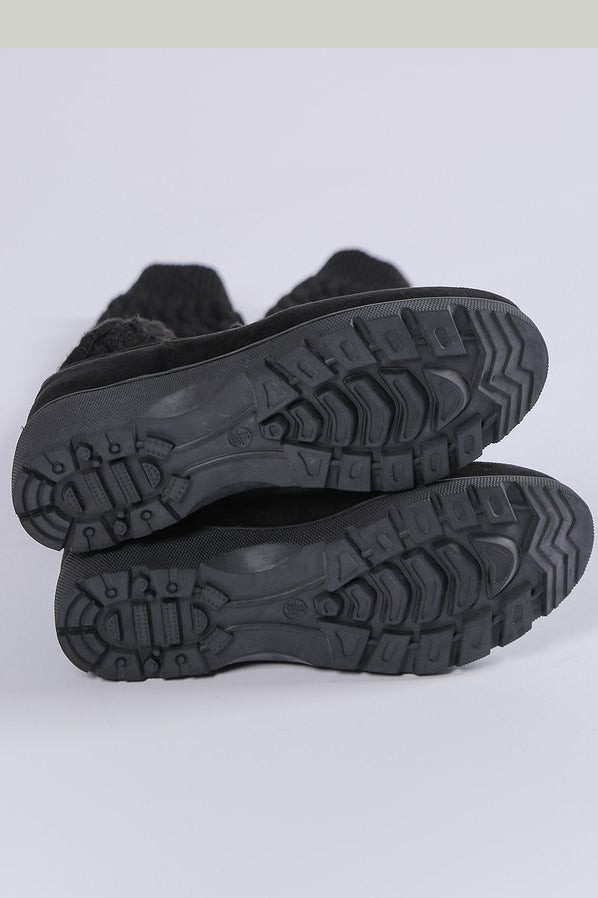 Fashionable Wool Patchwork Suede Over The Knee Boots*