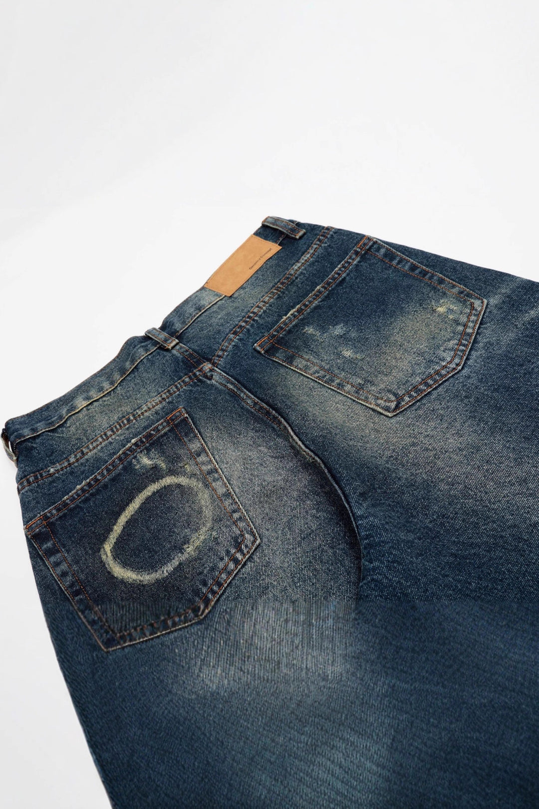 Fashionable Washed Ink Splashed Ripped Jeans*