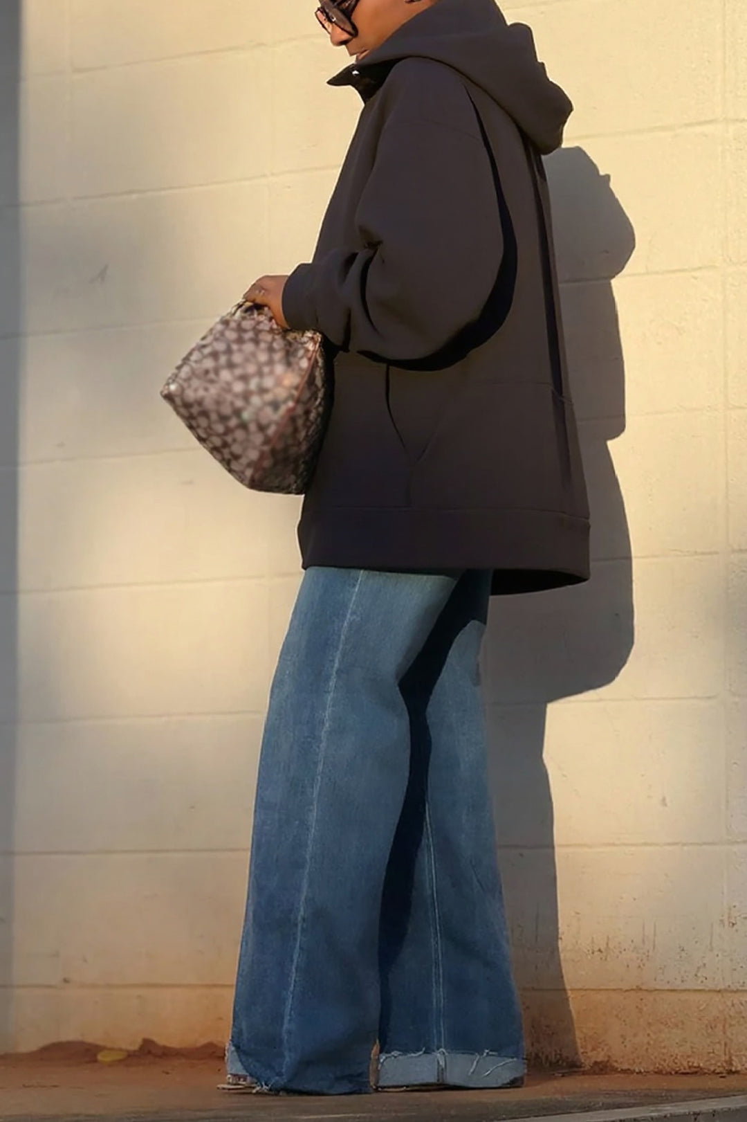 Casual Button Loose Solid Hoodies*