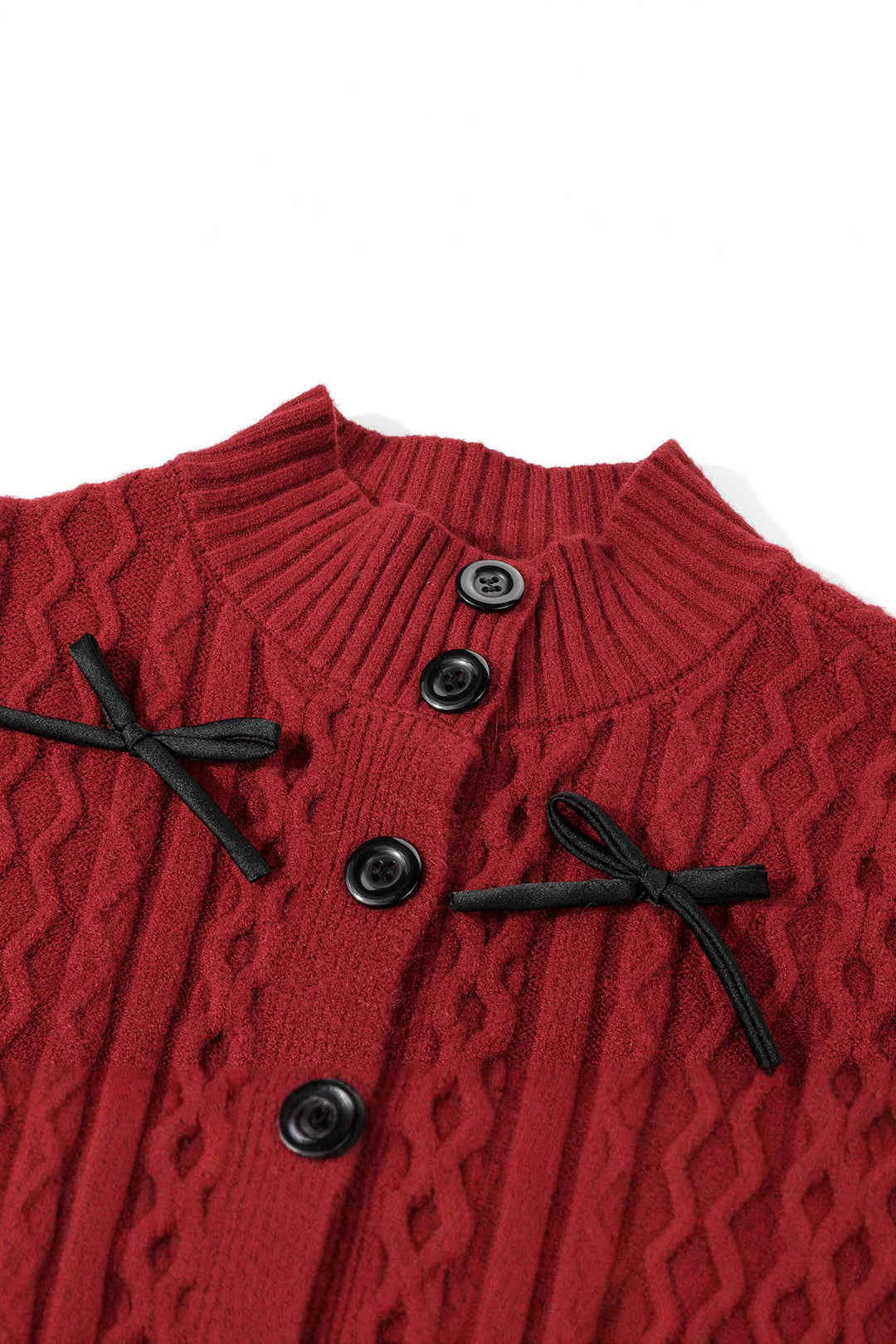 Christmas Red Turtleneck With Curved Hem Sweater*