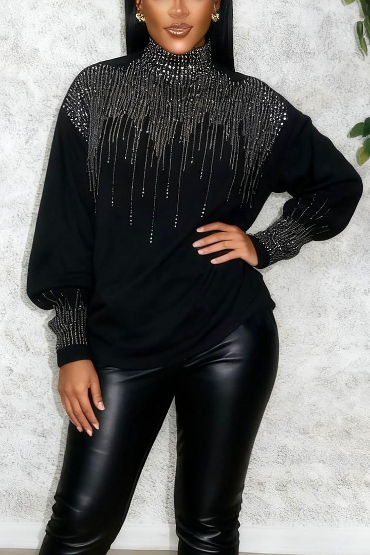 Casual Turtleneck Loose T-shirt*