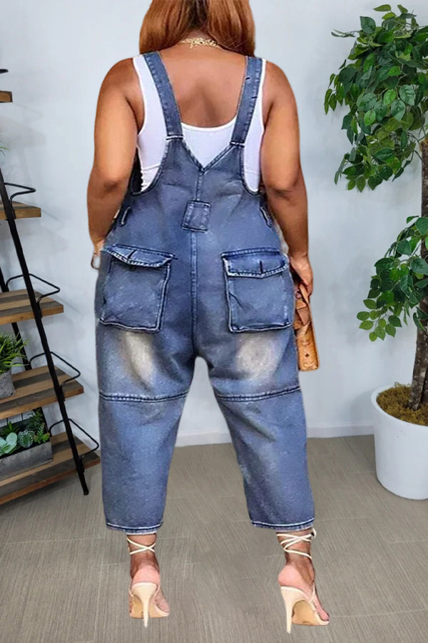 Vintage and Casual Denim Overalls