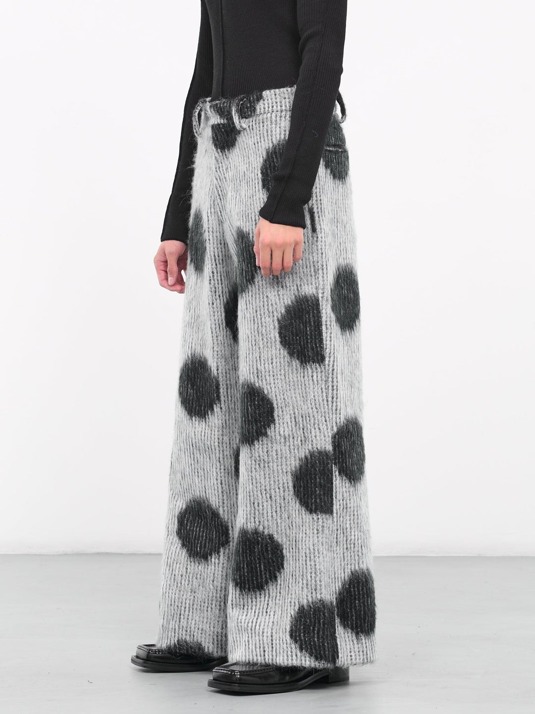 Retro Polka Dot Print Straight Leg Pants