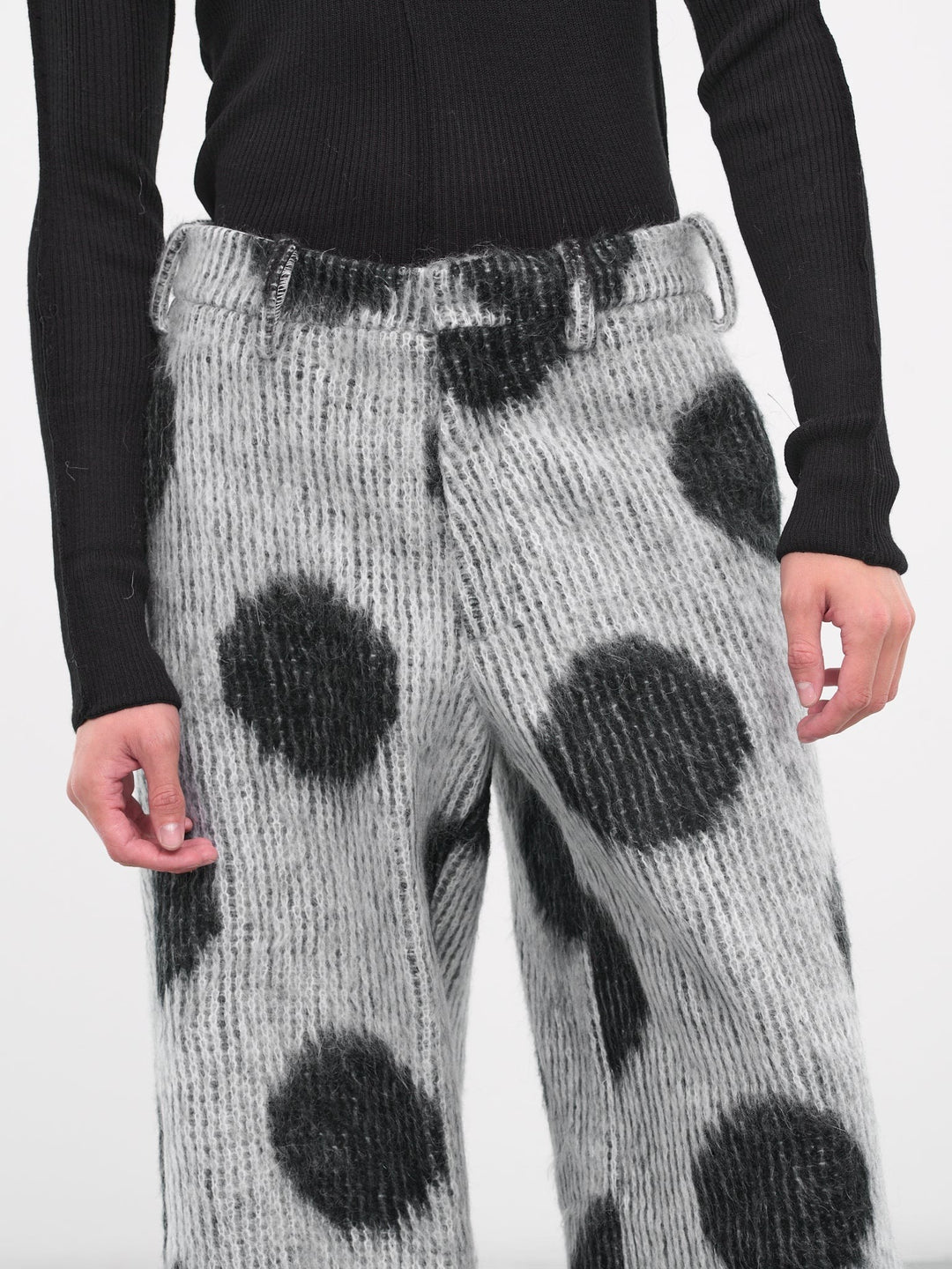 Retro Polka Dot Print Straight Leg Pants