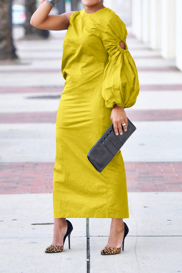 Chic Drawstring Single Sleeved Dress