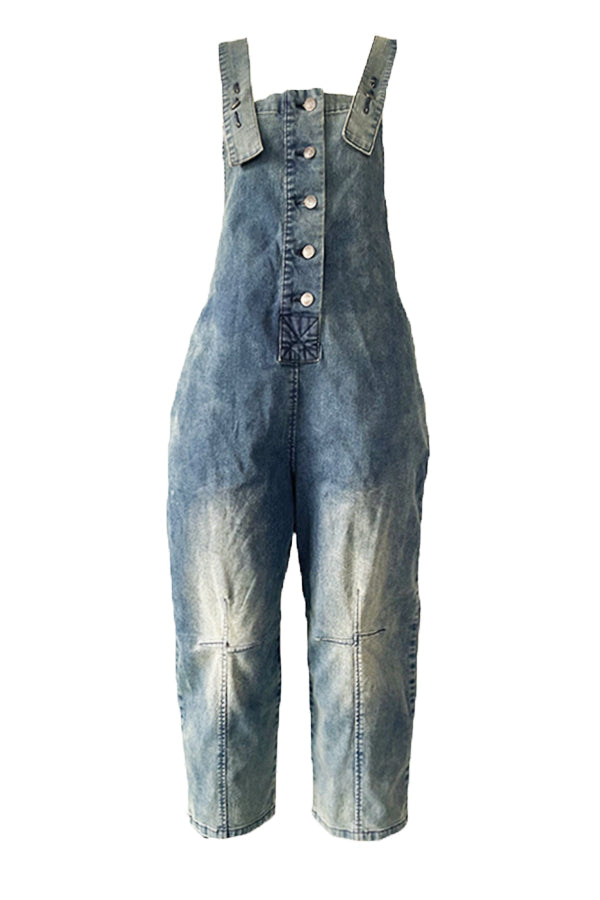 Vintage and Casual Denim Overalls